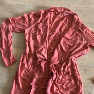Peach Cardigan with flutter neckline